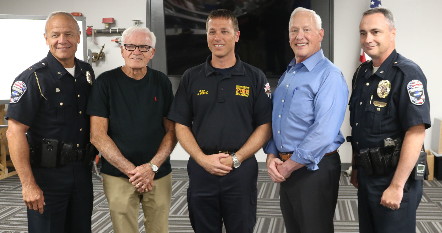 Celebrating retiring GFD Chief Ward